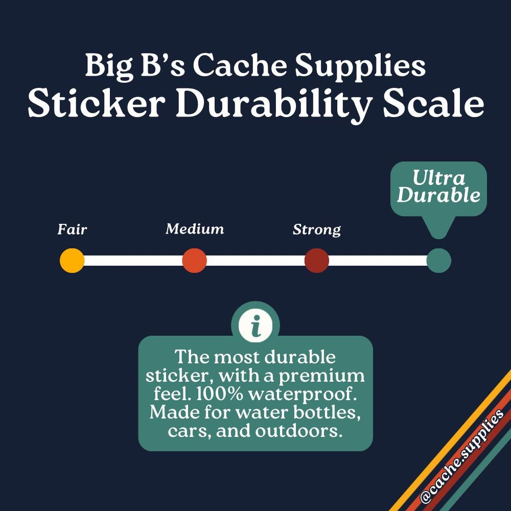 3" Square Waterproof Geocache Stickers