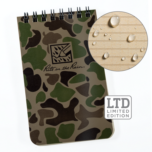 Rite in the Rain 3" x 5" Top-Spiral Notebooks - Duck Camo