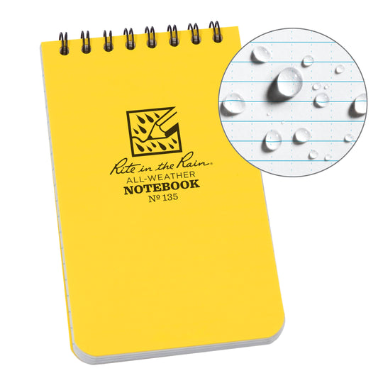 Rite in the Rain 3" x 5" Top Spiral Notebook, Yellow