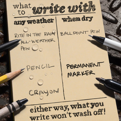 Rite in the Rain 3" x 5" Top Spiral Notebook, Tan