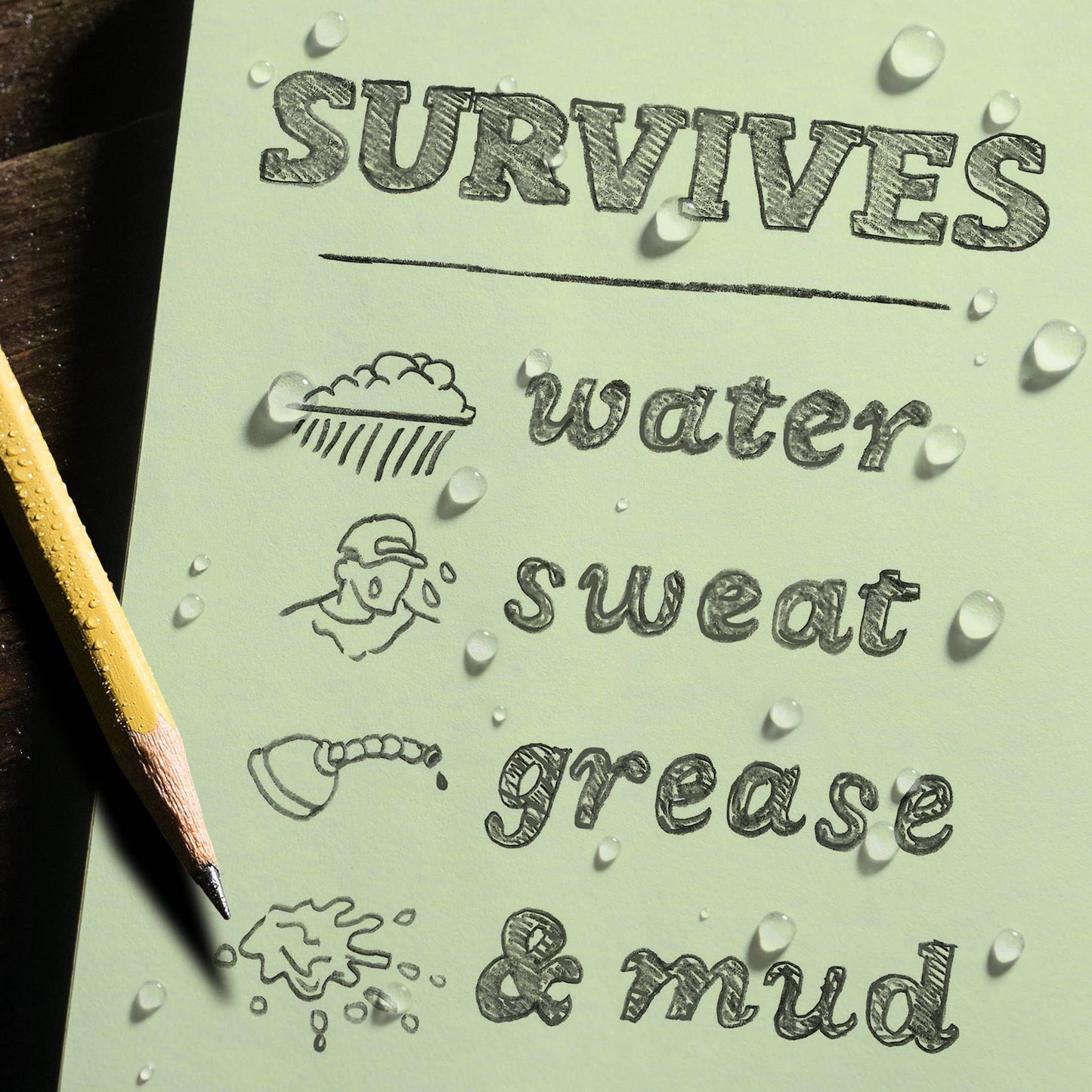 Rite in the Rain 3" x 5" Top Spiral Notebook, Green