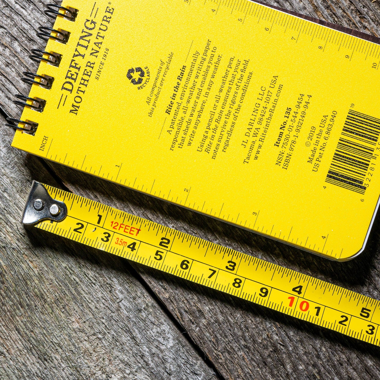 Rite in the Rain 3" x 5" Top Spiral Notebook, Yellow
