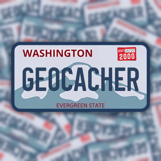 Geocacher License Plate Sticker