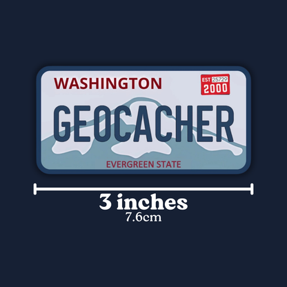Geocacher License Plate Sticker