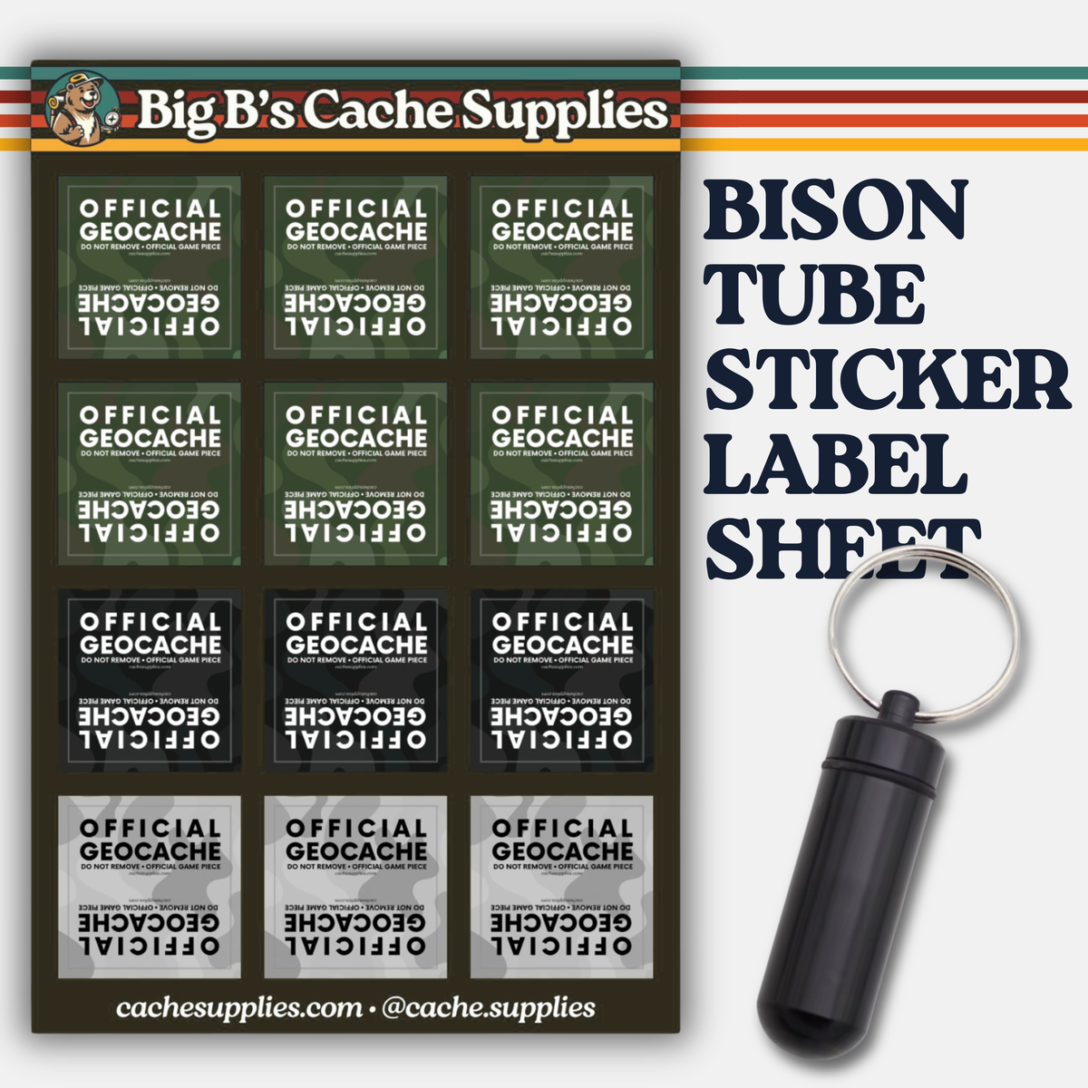 Bison Tube Sticker Label Sheet